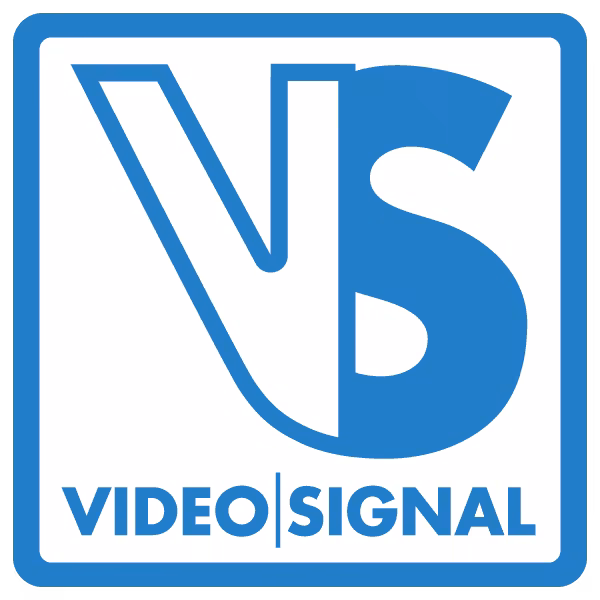 Blue logo featuring stylized 'VS' and the words 'VIDEO SIGNAL' underneath.